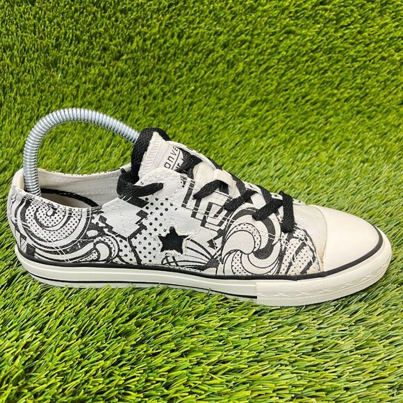 Converse One Star Doodle Graffiti Boys Size 6Y White Walking Shoes Sneakers - Picture 4 of 11